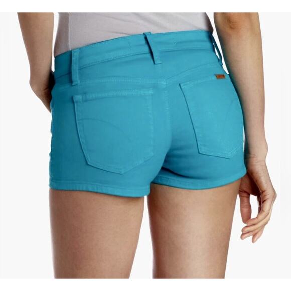 Joe’s Teal Denim 5-Pocket Jean Stretch Short Shorts 29 Cotton Polyester Lycra 29 - Picture 2 of 7